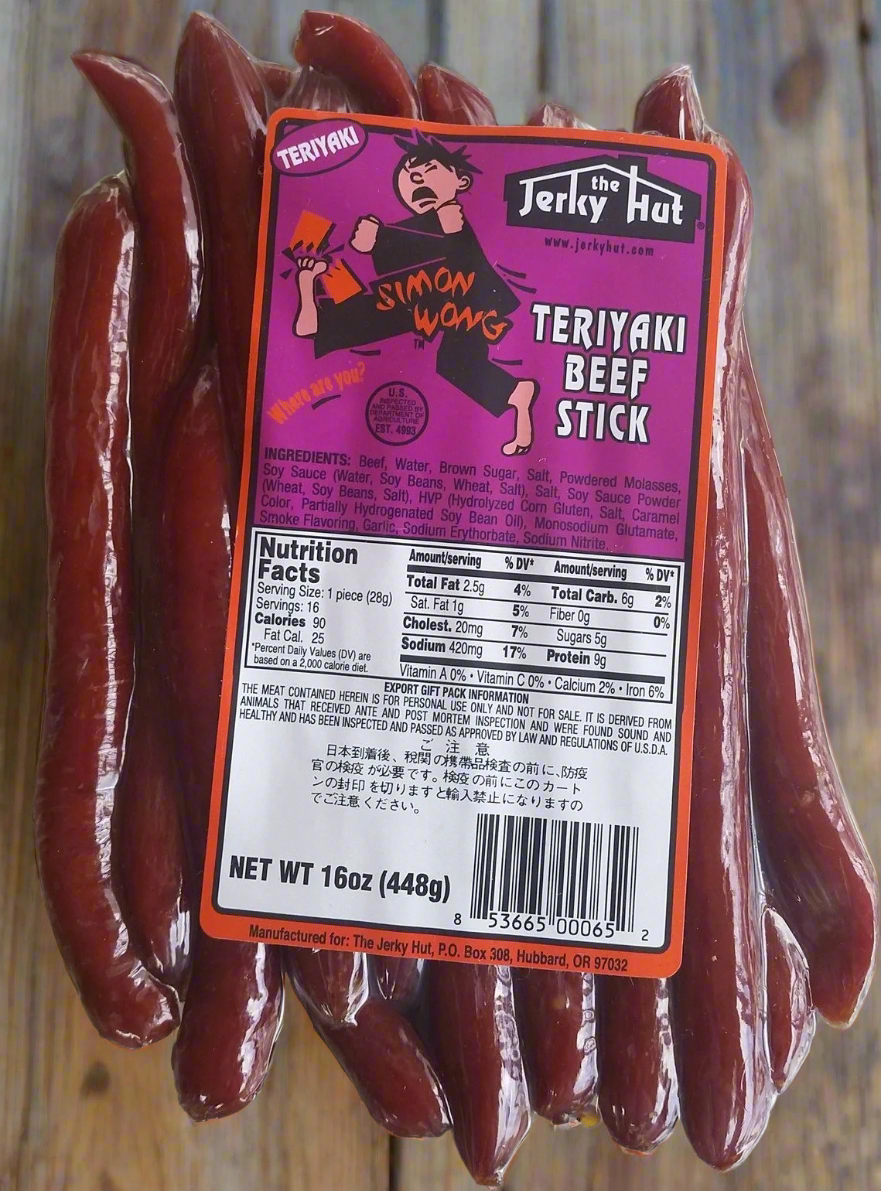 Jerky Hut, Teriyaki - Beef Sticks, (1 LB.)