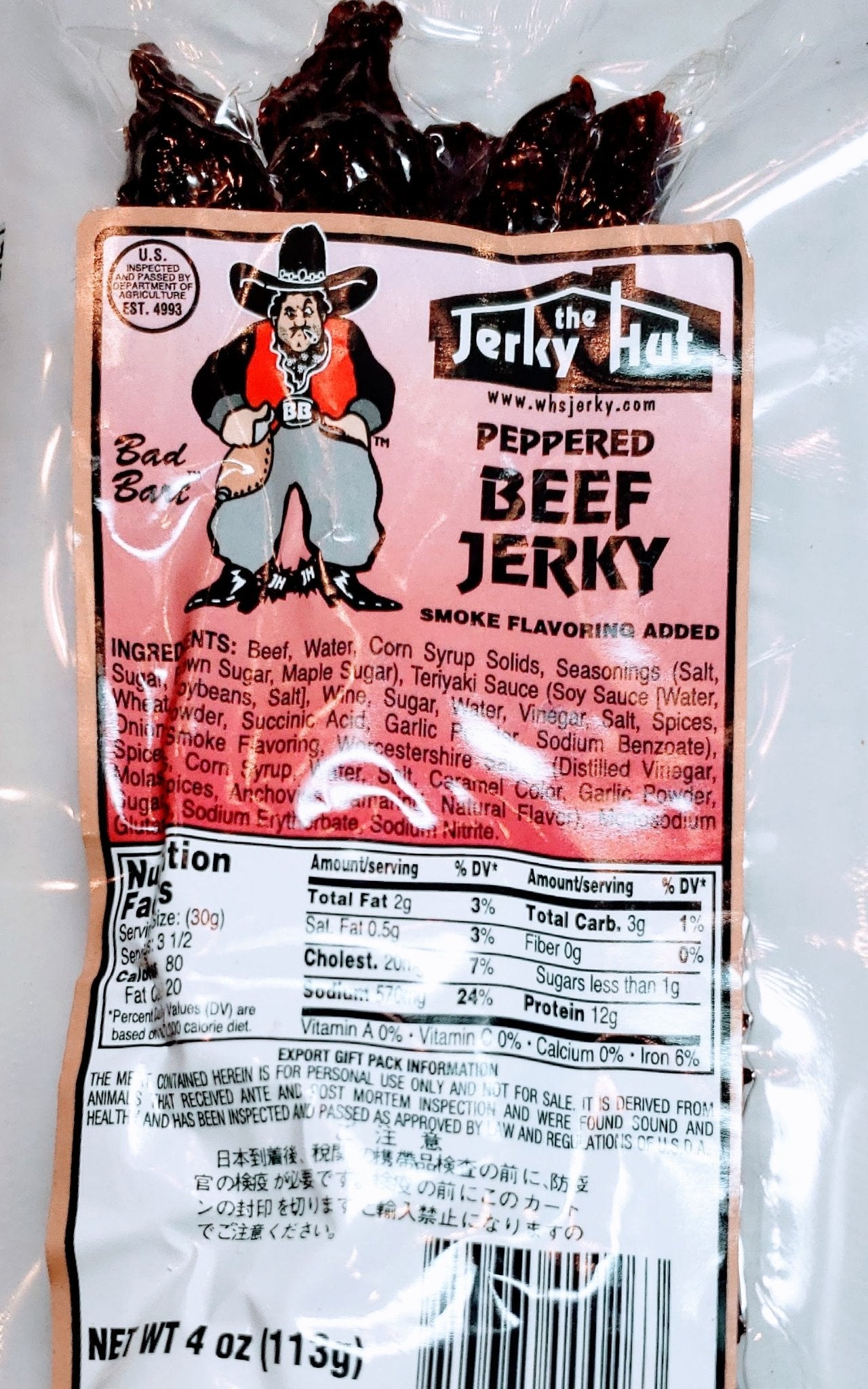 Jerky Hut | Black Pepper - (Bad Bart) --- (4 oz) - The Jerky Hut online