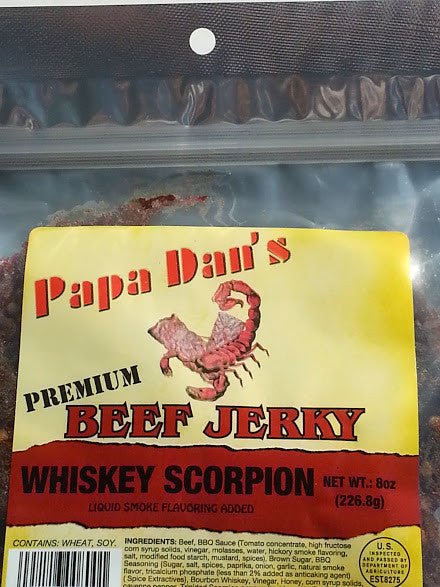 Papa Dan's Whiskey Scorpion Pepper (Flat Cut) -- (7 oz) - The Jerky Hut online